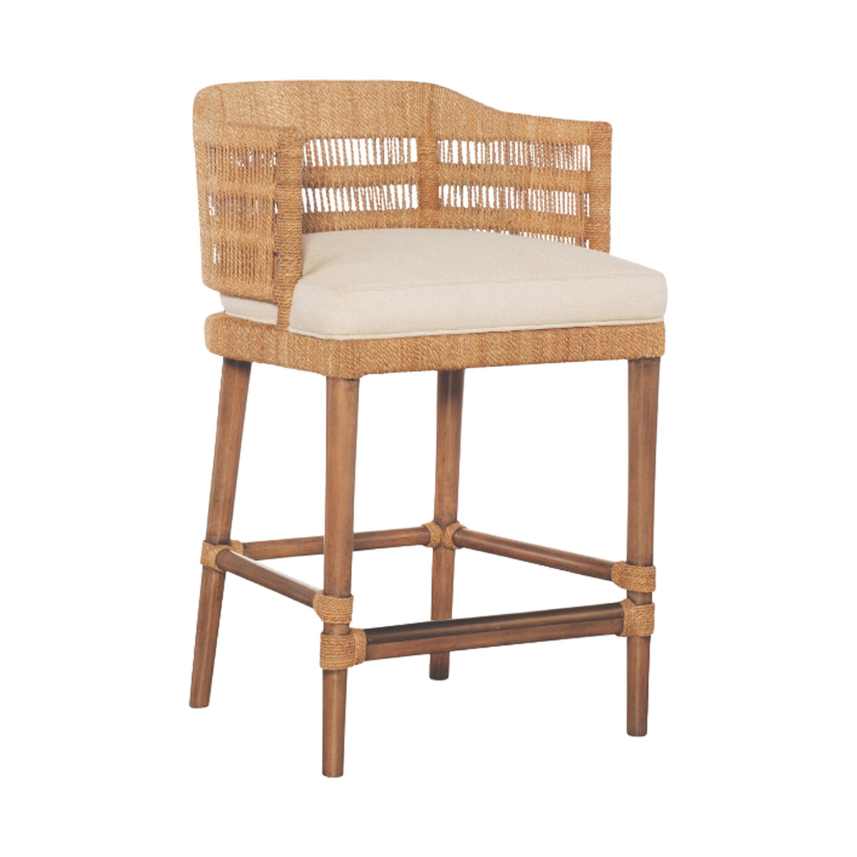 Boca Counter Stool - Natural/Flax on a white background