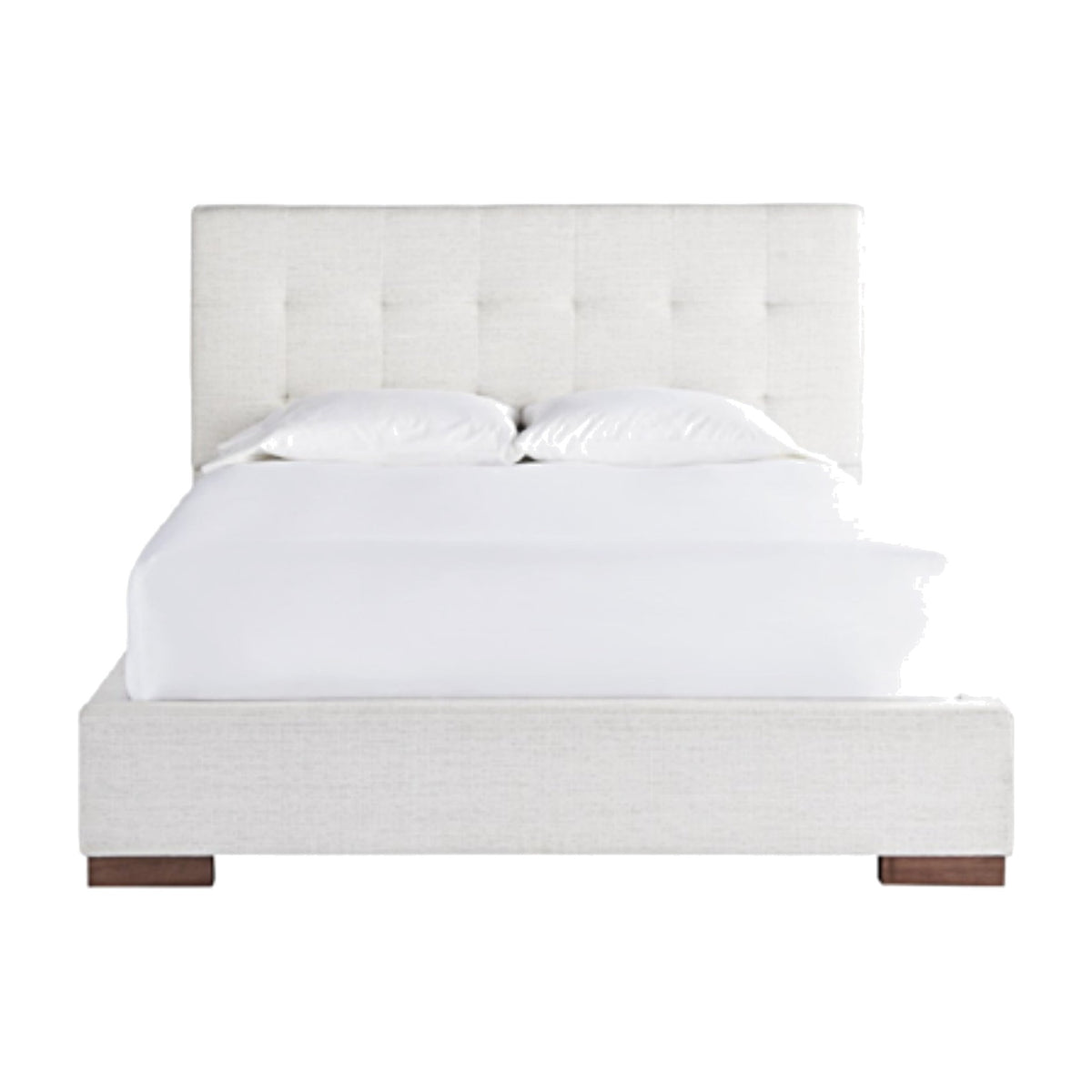Brantley Ivory Button Tufted Upholstered Platform Bed on a white background