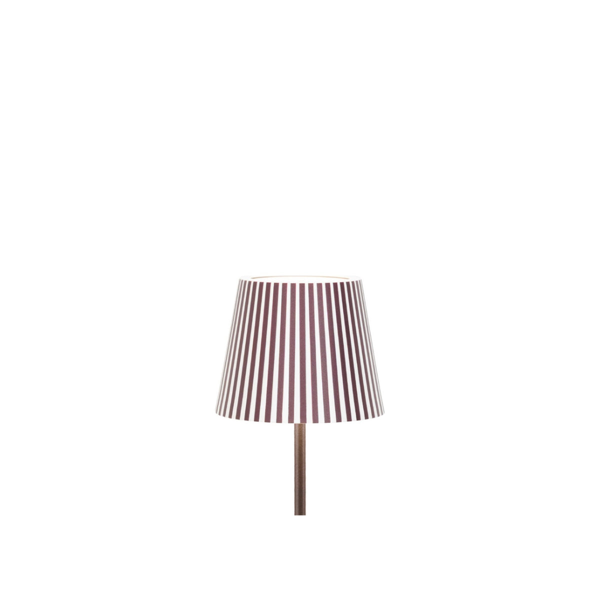 Brown Stripe Metal Poldina Pro Lampshade Cover, shown on a white background