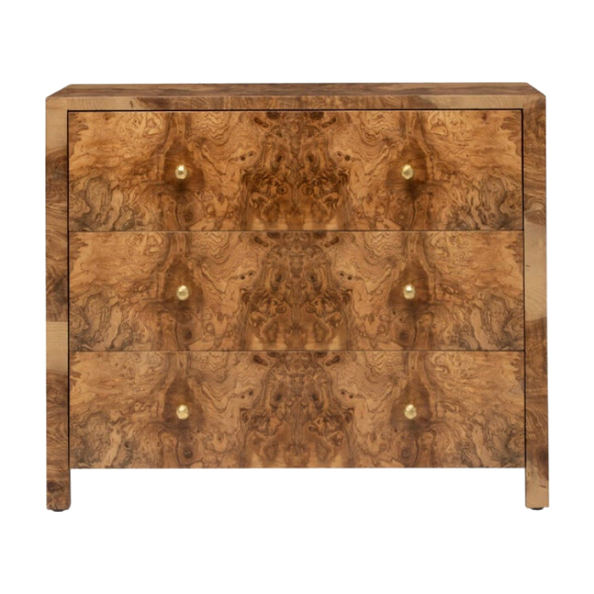 Burl Veneer Dresser on a white background