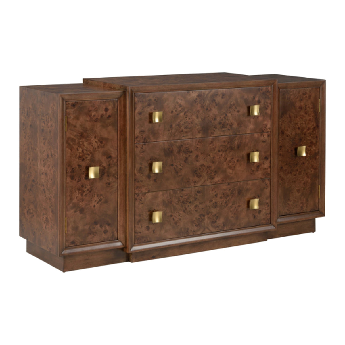 Burl Veneer Robinson Cabinet on a white background