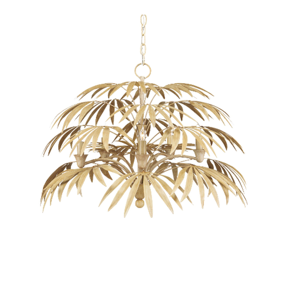 Golden Palm Chandelier ceiling light on white