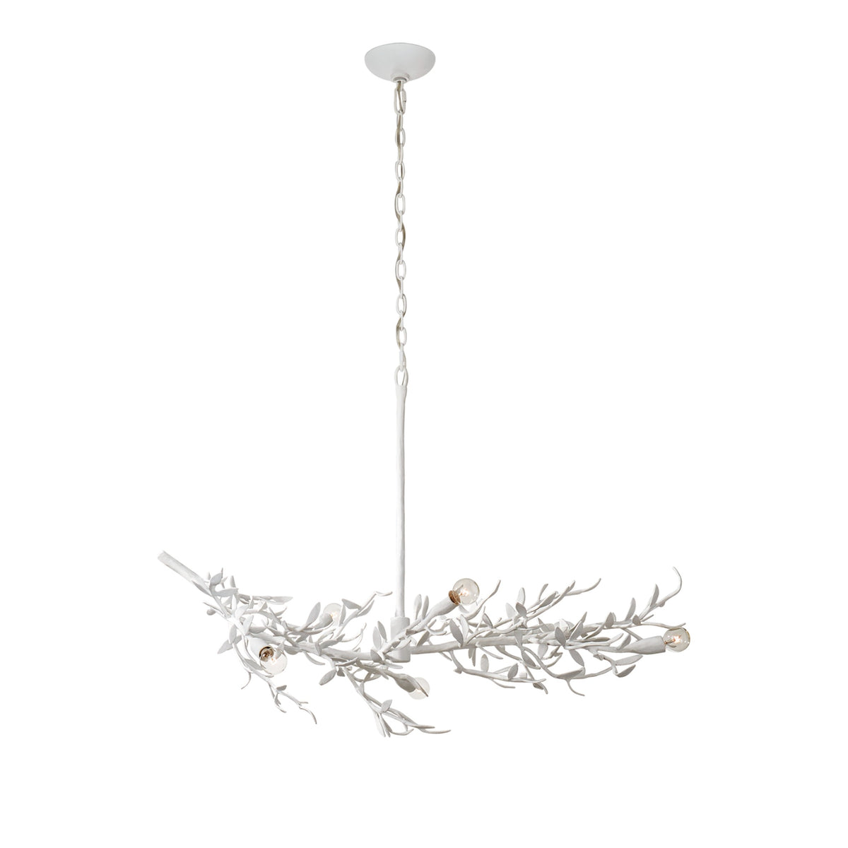 White Leaf Chandelier ceiling light on white