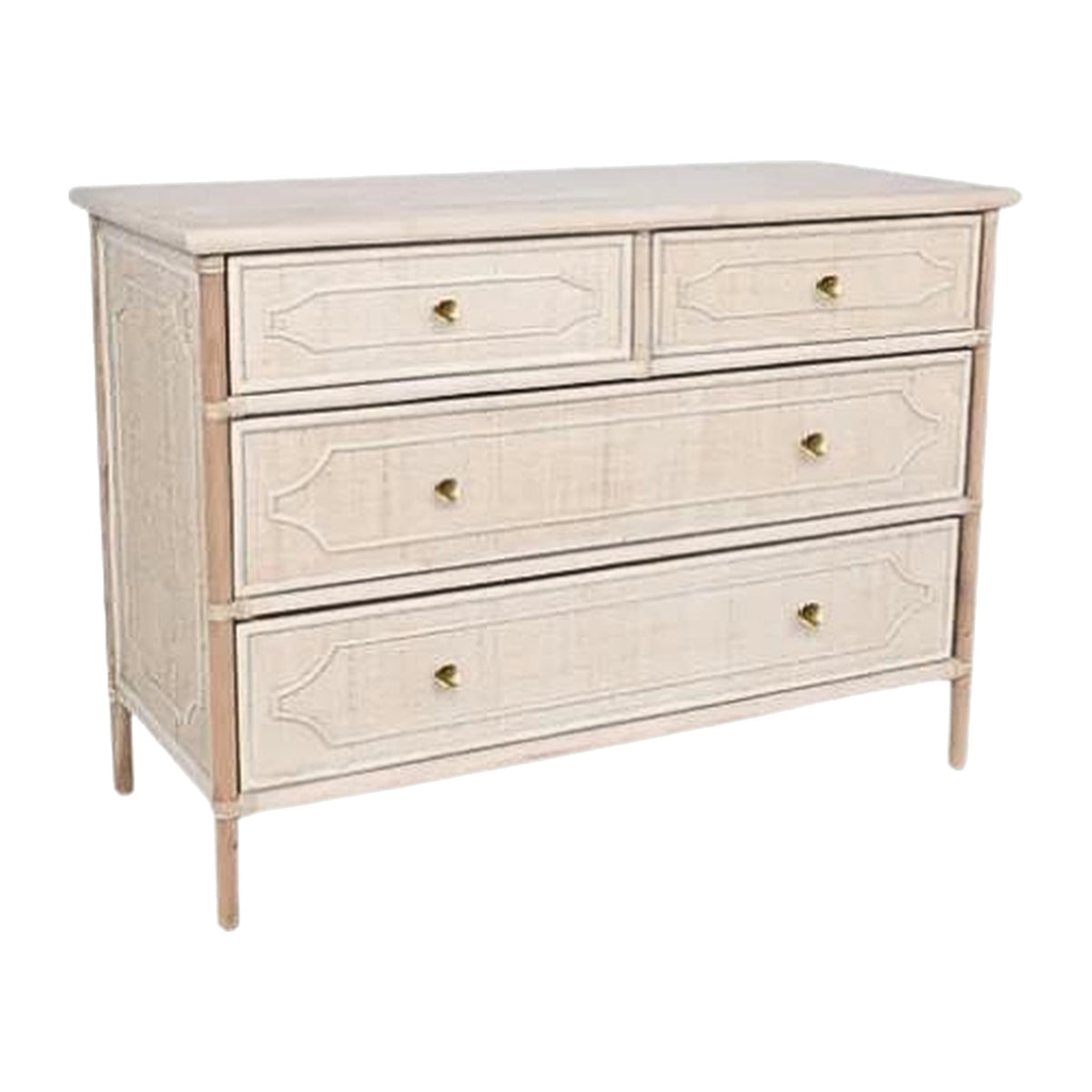 Chippendale 4 Drawer Dresser on a white background