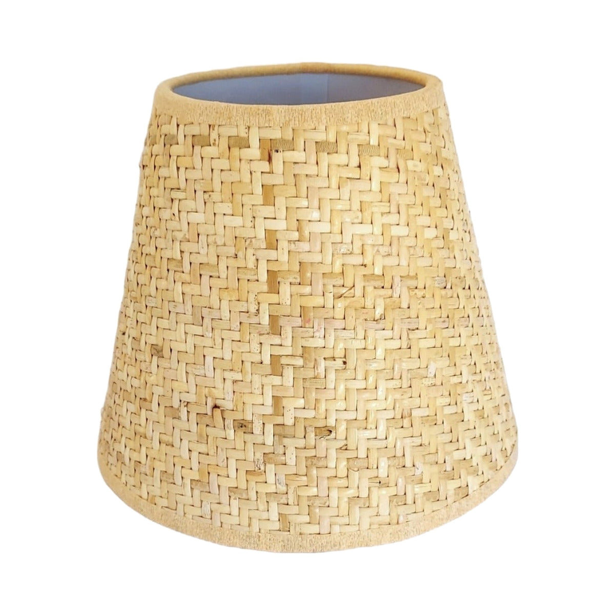 Danielle Rollins Signature Woven Wicker Small Empire "Clip on" Lampshade on white