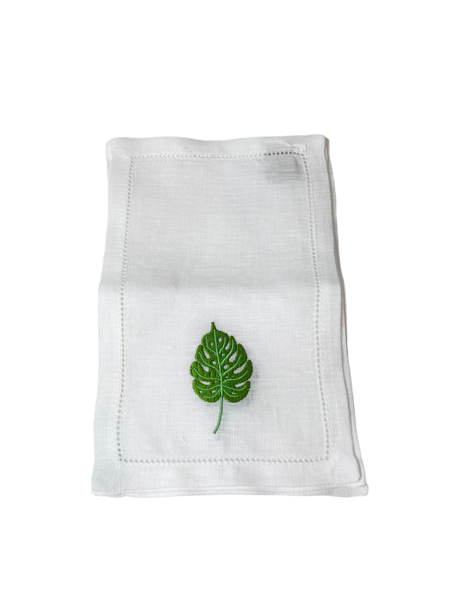 Tropical Green Monstera Leaf Cocktail Napkins, Set of 4