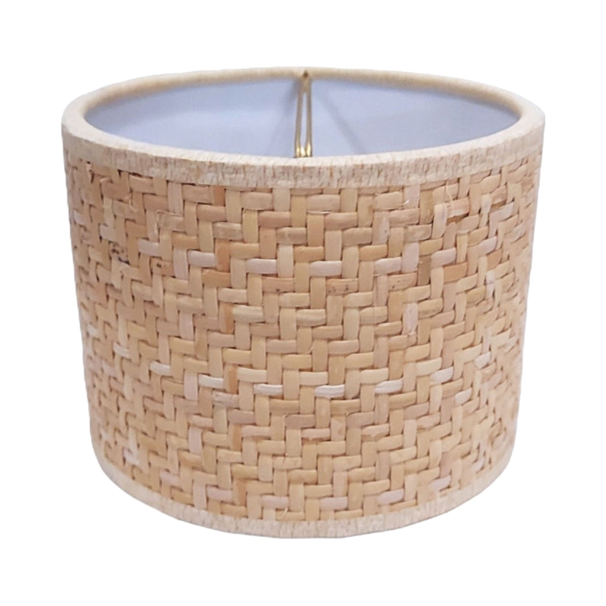 DDR Signature Woven Wicker Herringbone Small "Clip on" Lampshades on a white background