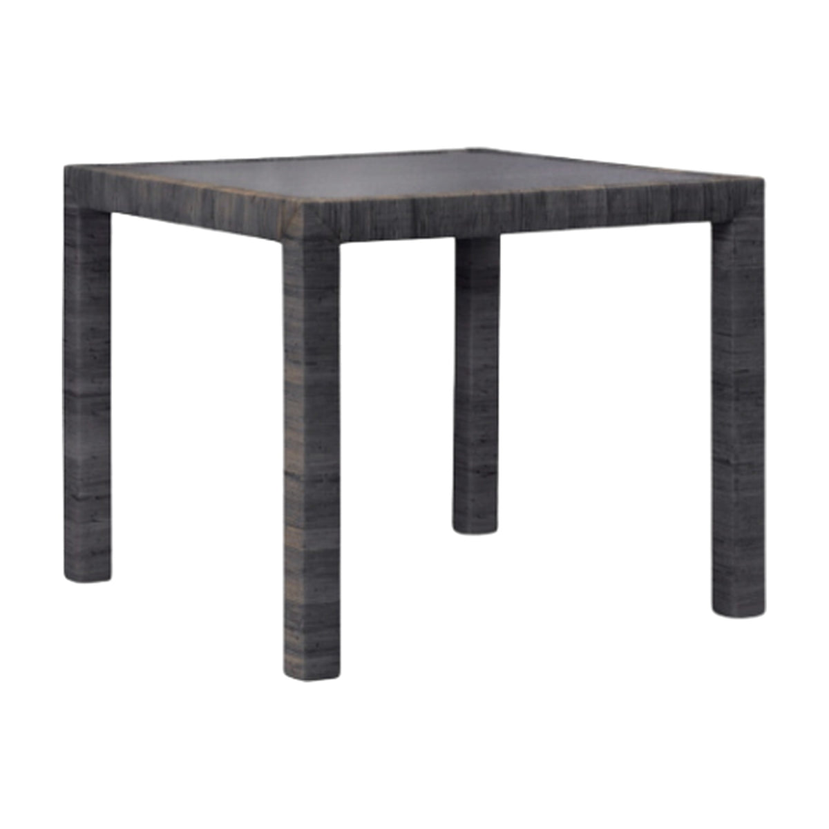Dark Rattan Game Table on a white background