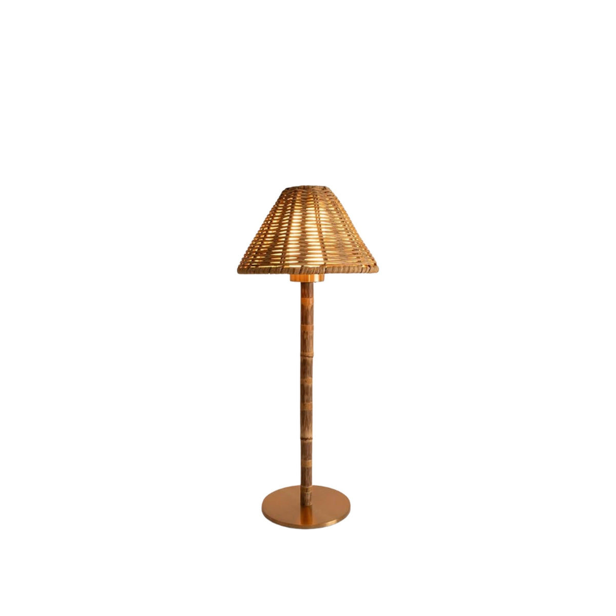 Faux Bamboo Portable Lamp, shown on a white background