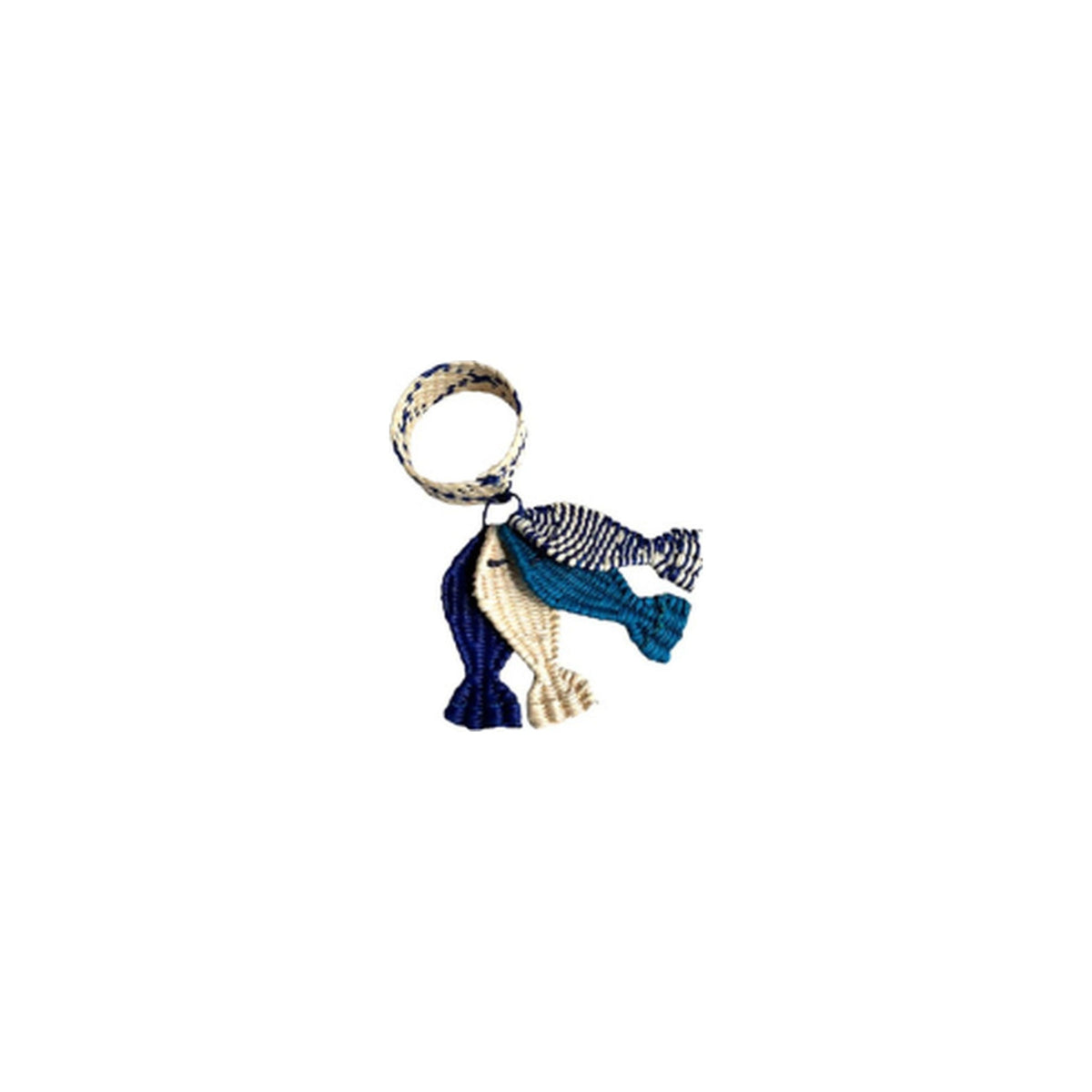 Blue Fish Napkin Ring, Set of 4, shown on a white background