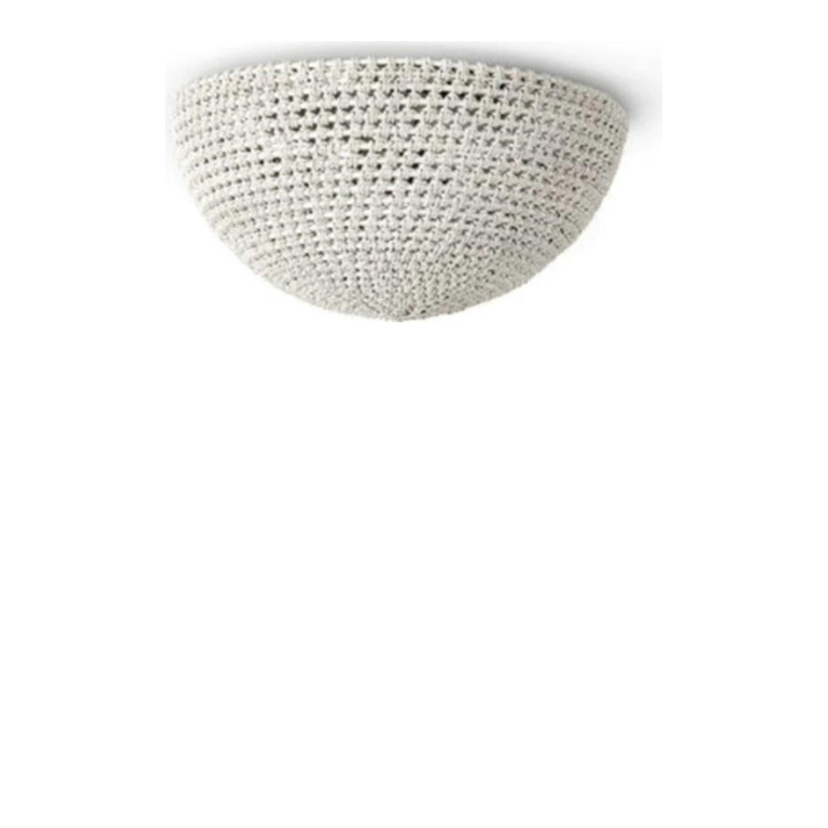 Whitewashed Green Oaks woven rattan flush mount