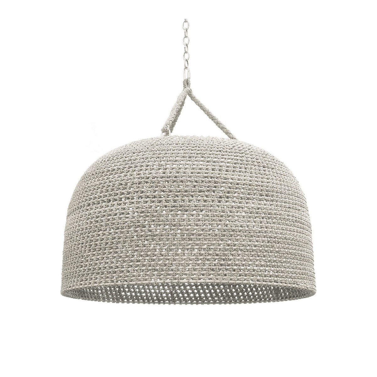Whitewashed Green Oaks oversized woven dome pendant