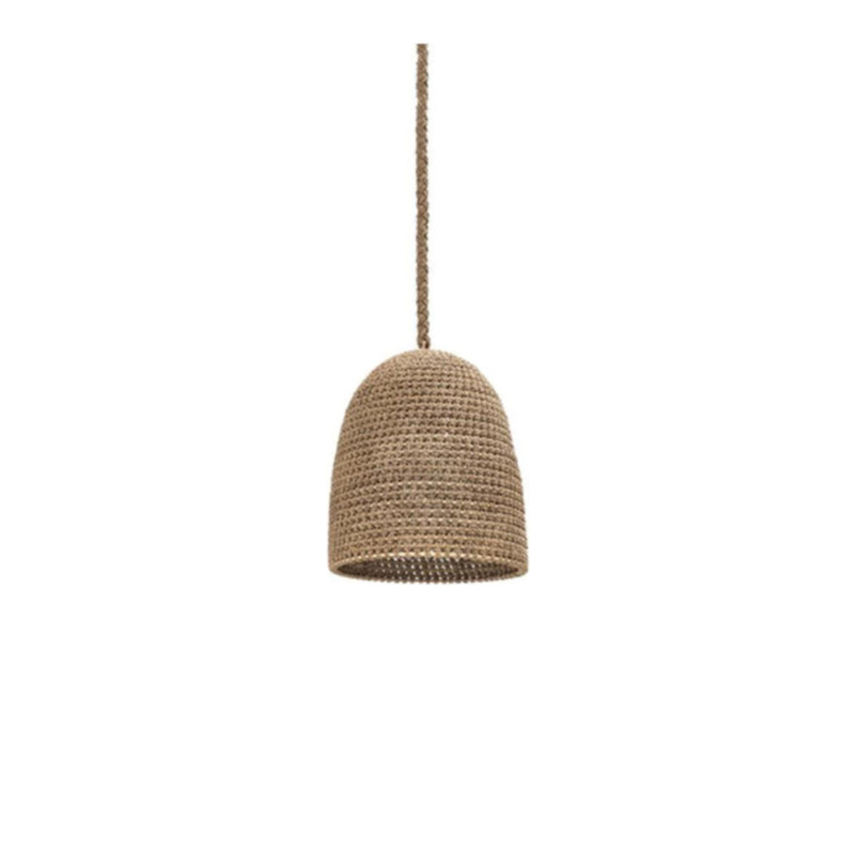 Green Oaks woven rattan dome pendant in natural finish