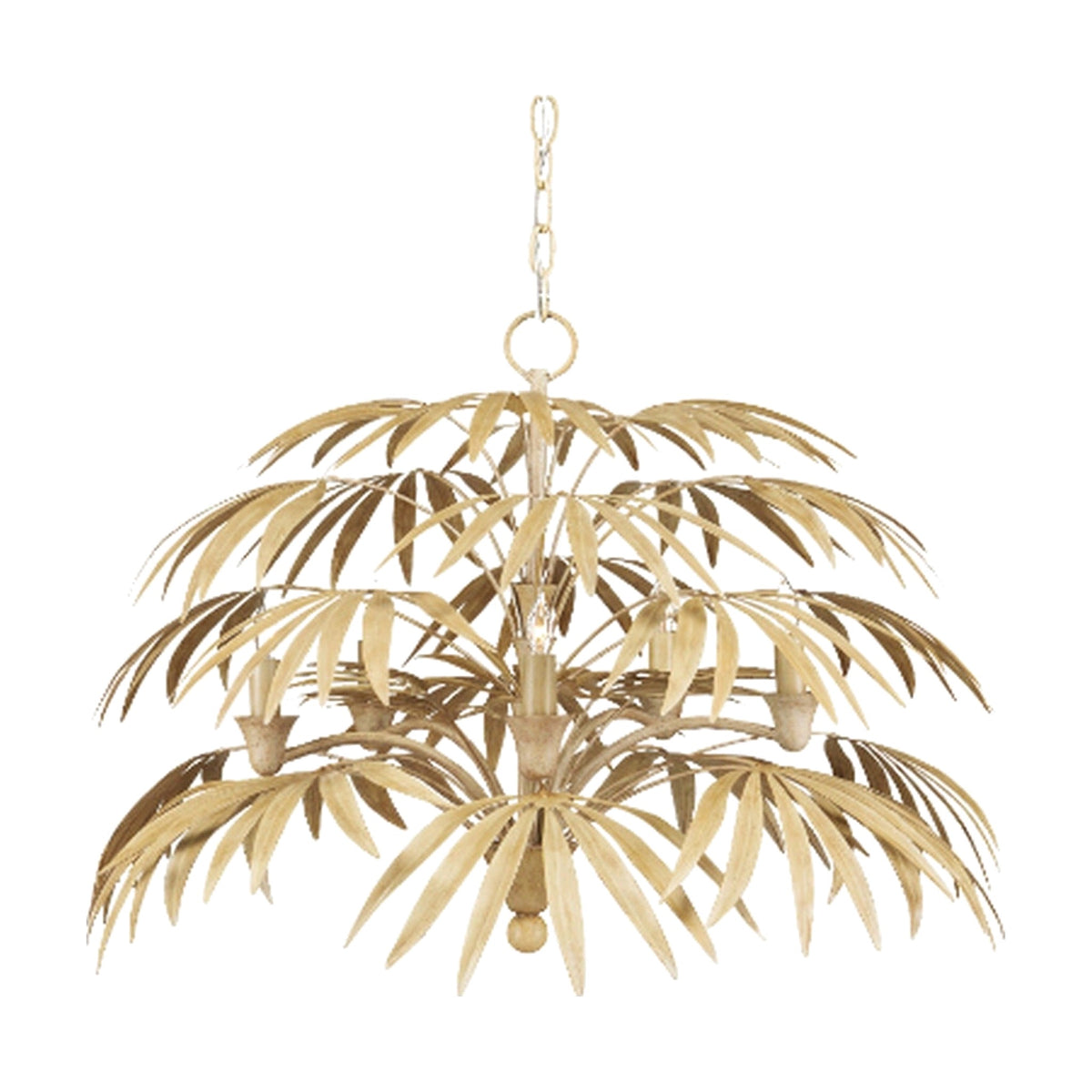 Golden Palm Chandelier ceiling light on white