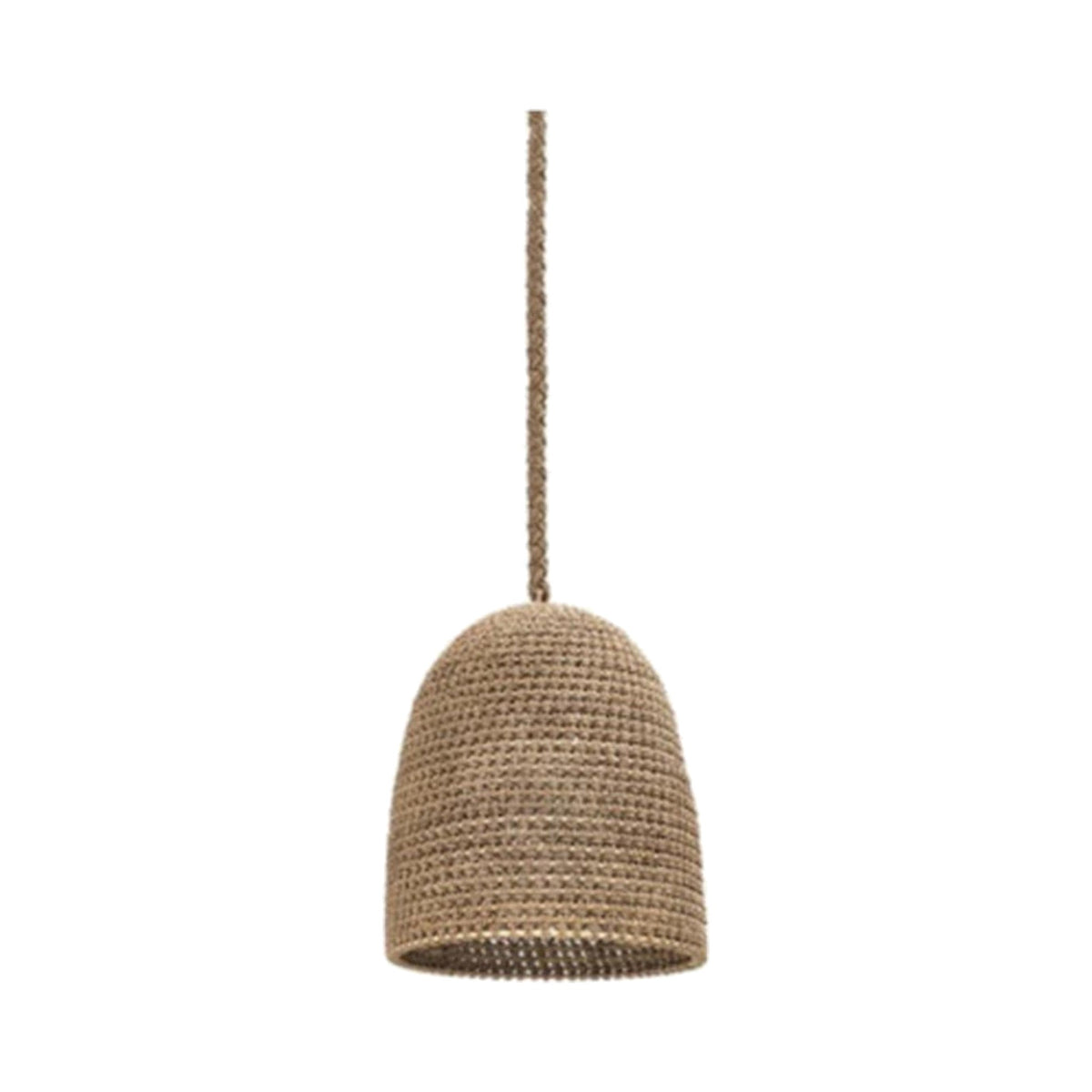 Green Oaks woven rattan dome pendant in natural finish