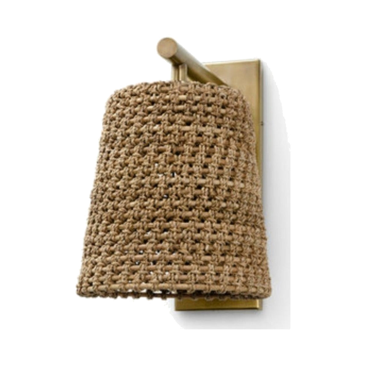 Green Oaks Sconce Natural Antique Brass on white