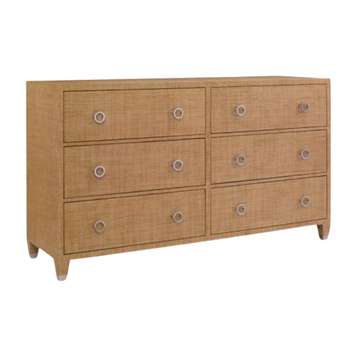 Raffia 6 Drawer Dresser on a white background