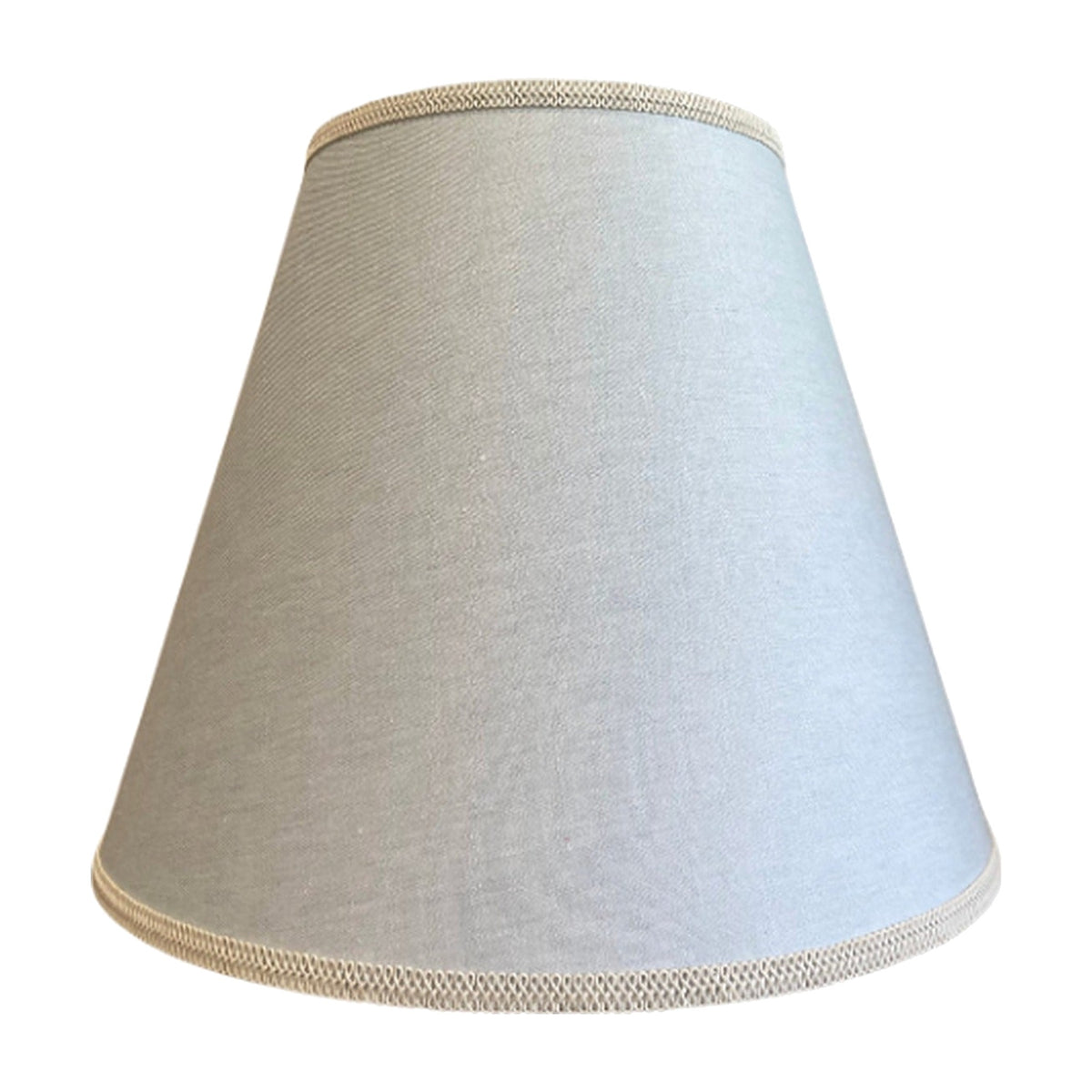 Lampshades - Light Blue with White Trim on white