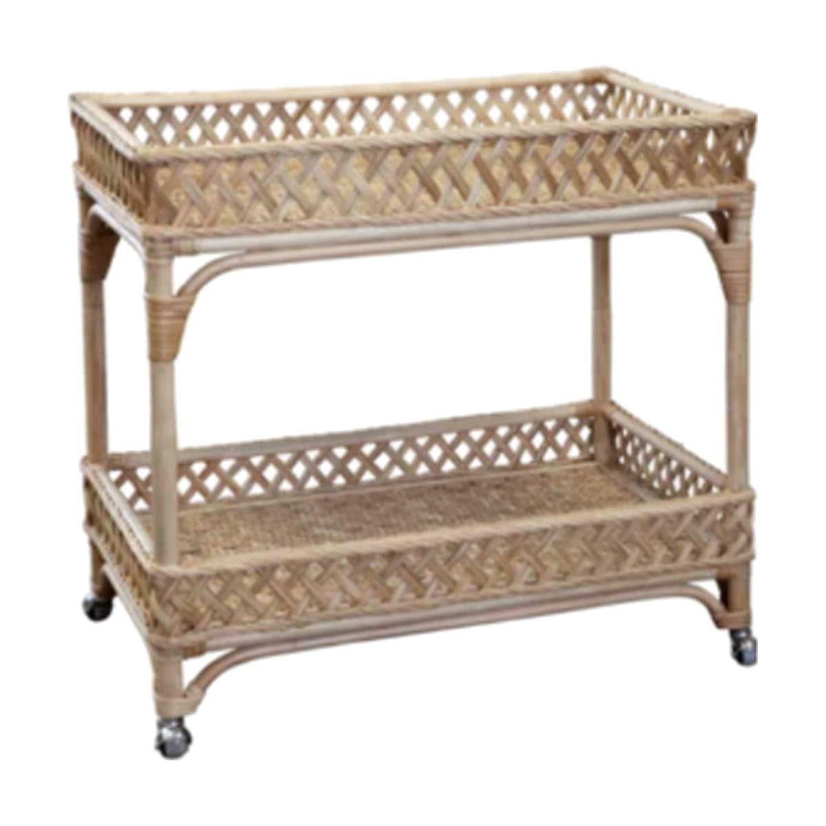 Lattice Bar Cart on a white background