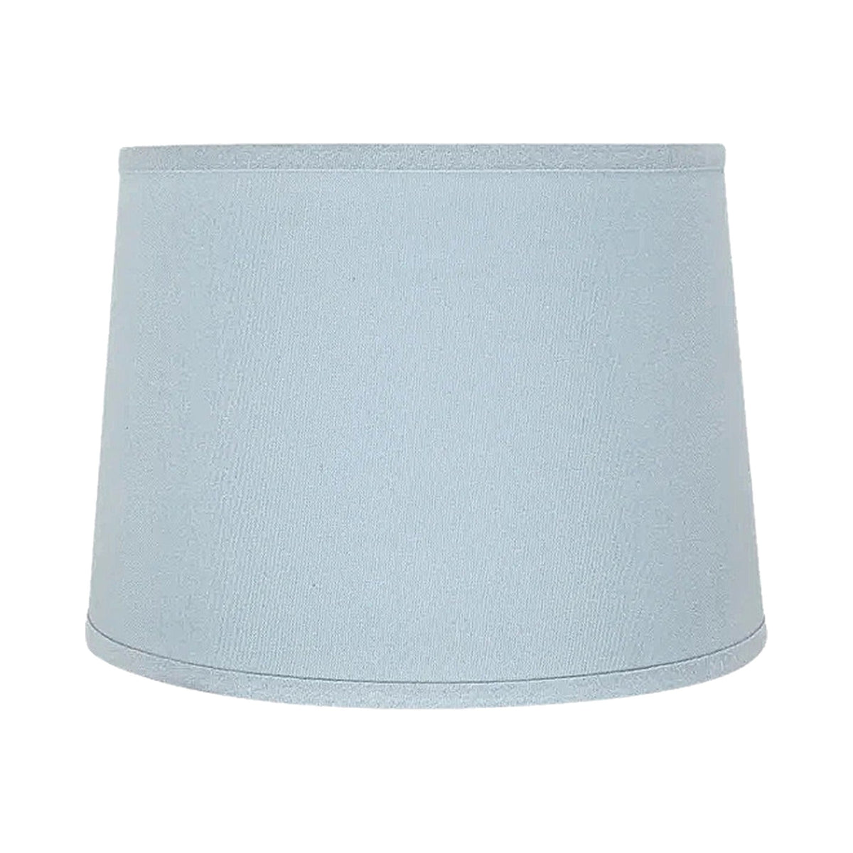 Linen Light Blue Drum Lampshade on white