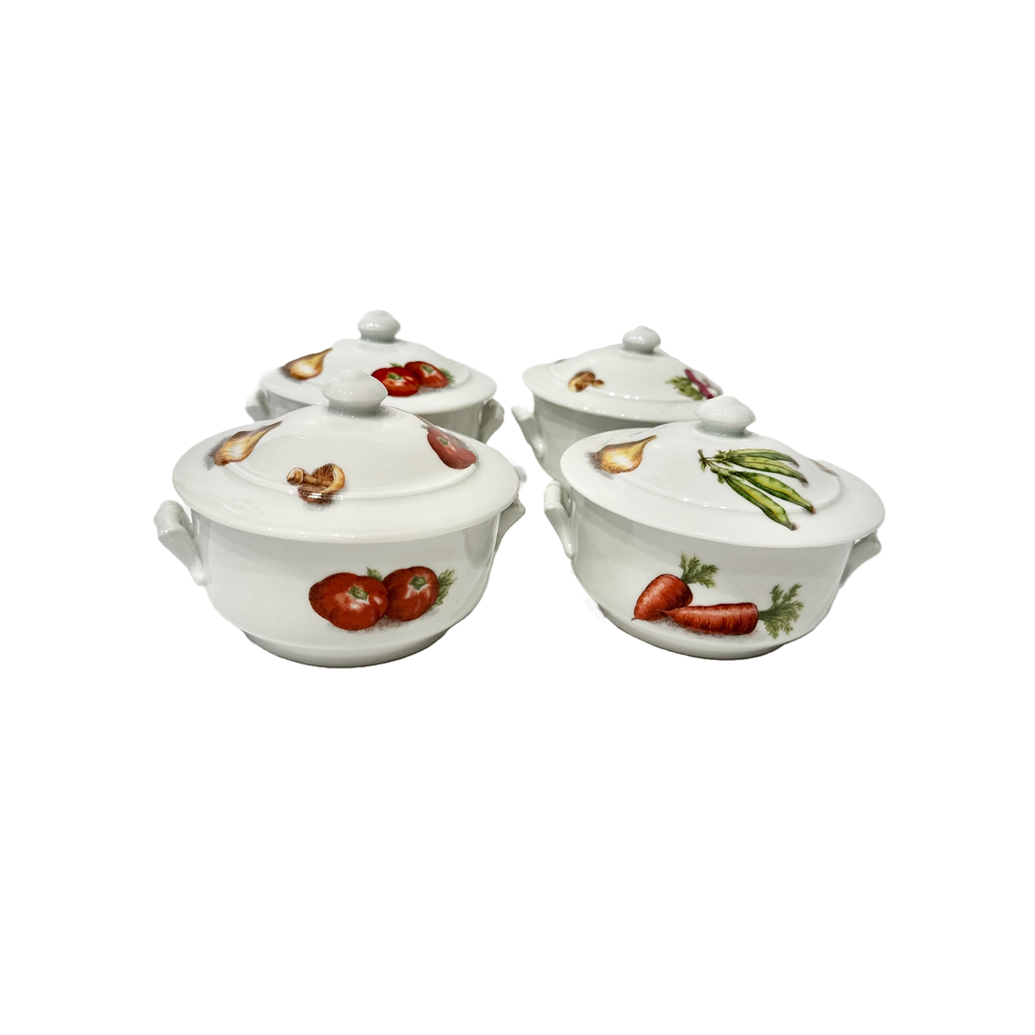 Set of 4 Apilco Mini Vegetable Tureens