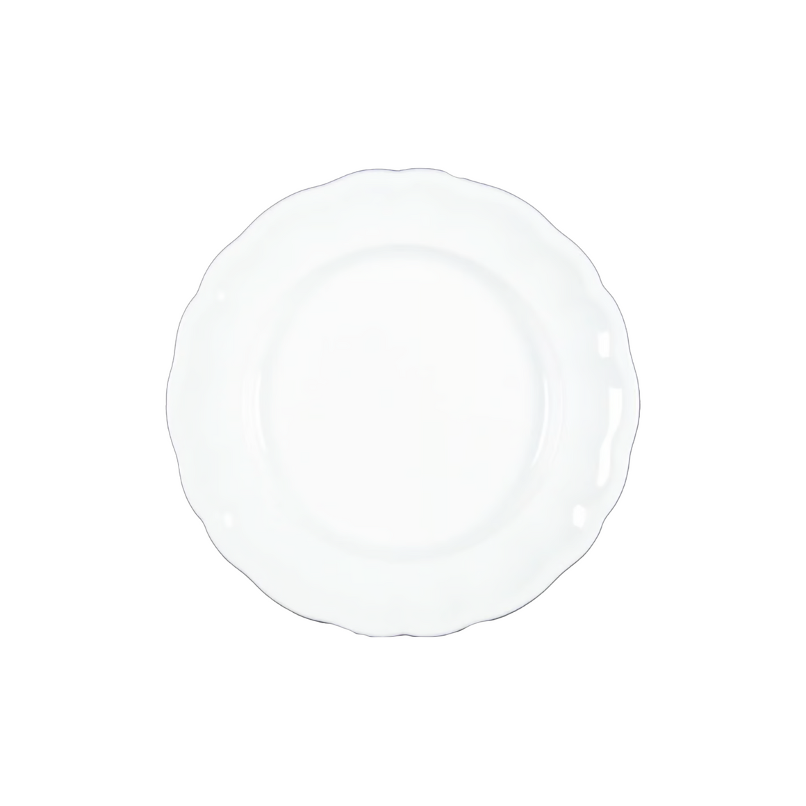 Vintage Find! Luneville France Louis XV Neige White Scalloped Dinner Plate