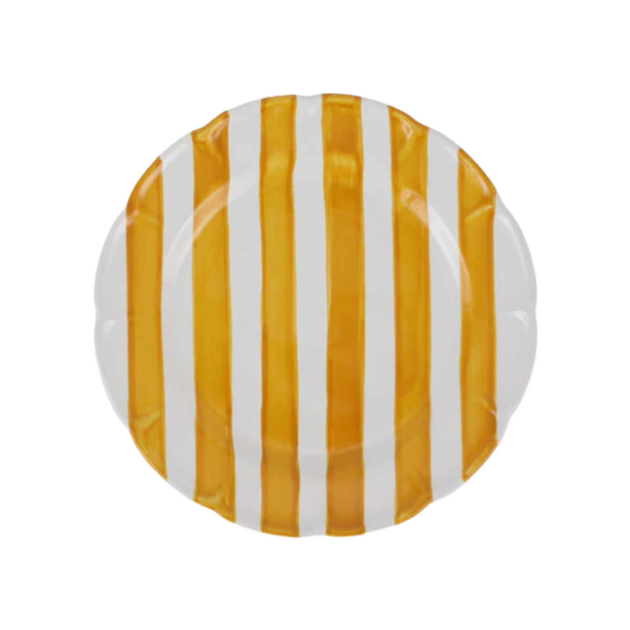 Amalfitana Yellow Striped Dinner Plate