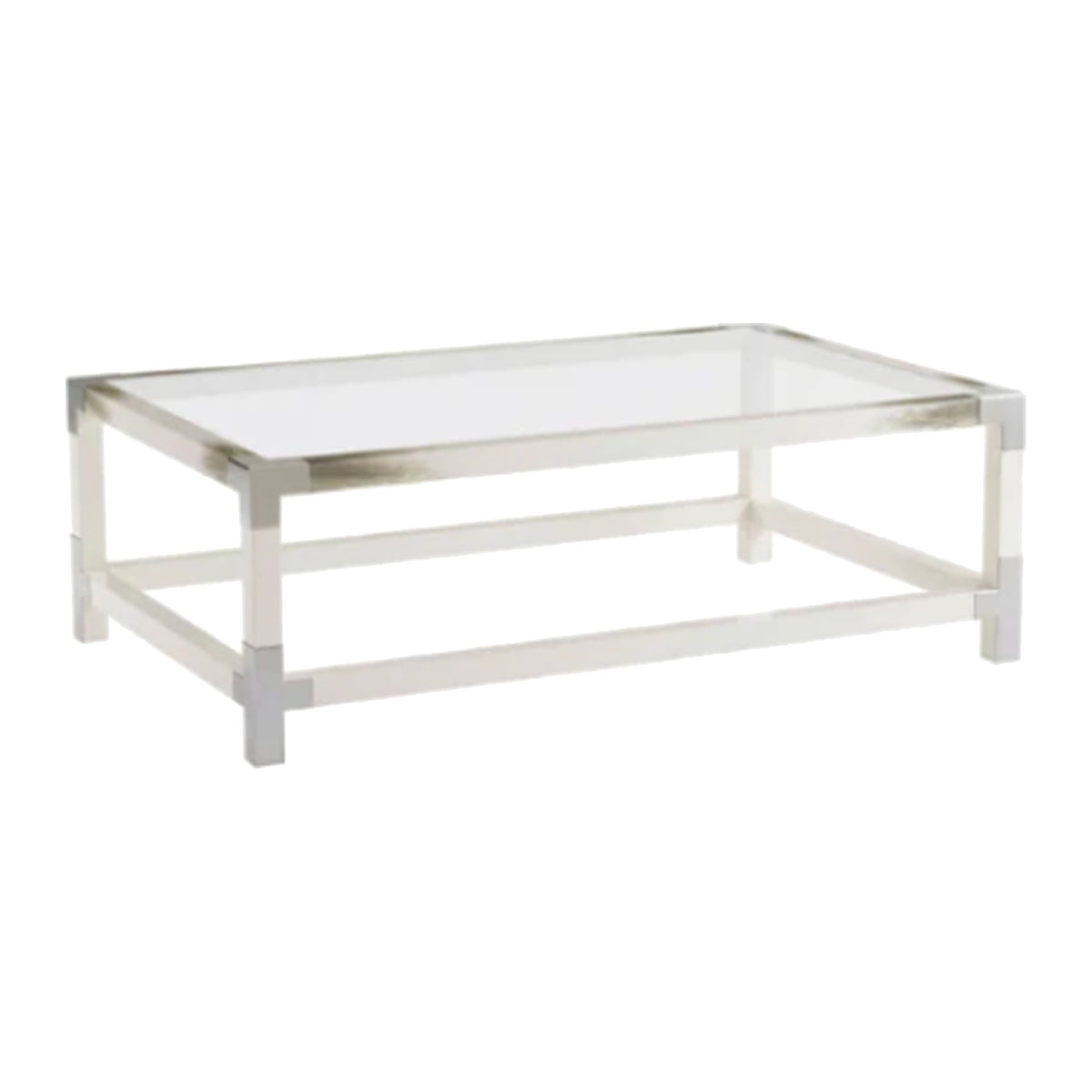 Longhorn White Faux Horn Coffee Table on a white background