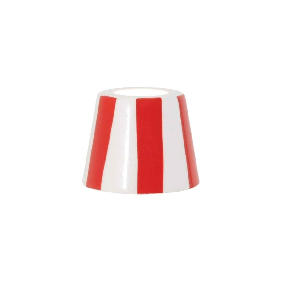 Red Stripe Micro Lido Ceramic Shade on white