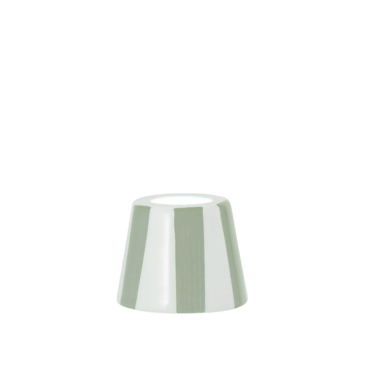 Sage Green Stripe Micro Lido Ceramic Shade, shown on a white background