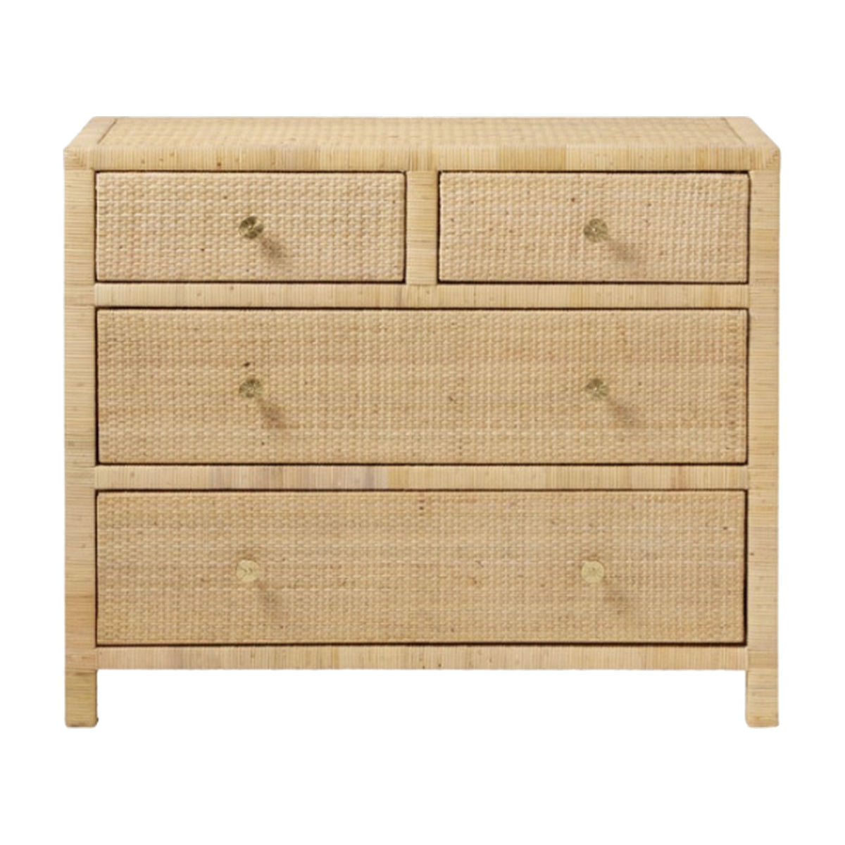 Natural Rattan Dresser on a white background