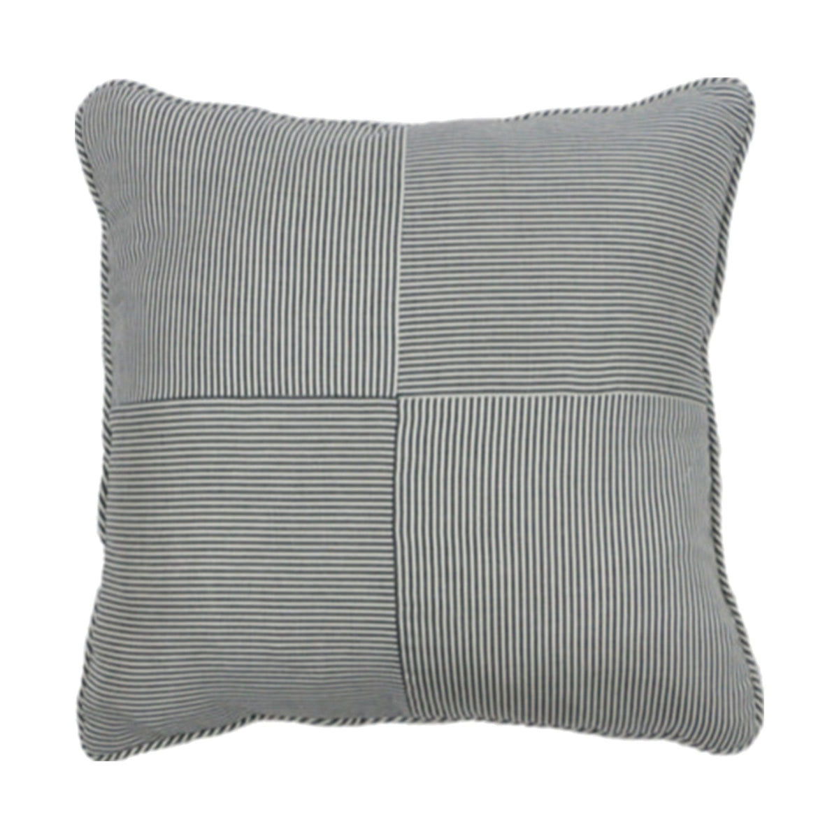 22" Midnight & Ivory Wool/Silk Windmill Pillow on a white background
