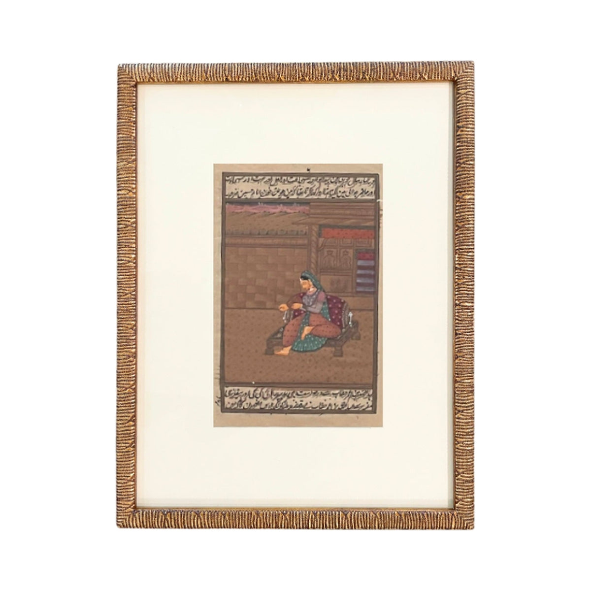 Rare Indian Story Book Page, Left Sided Woman, framed art