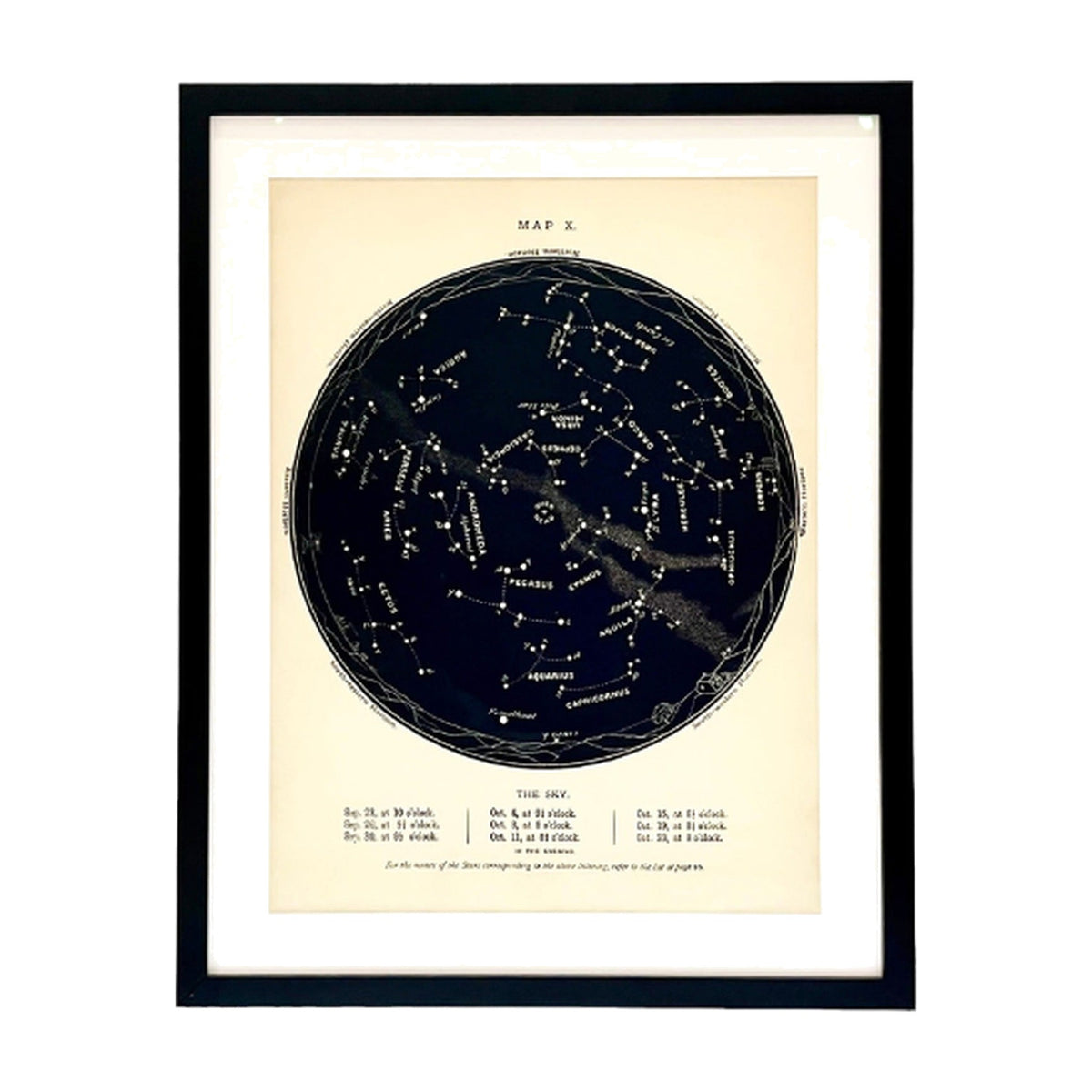 Astrology Map X, framed art