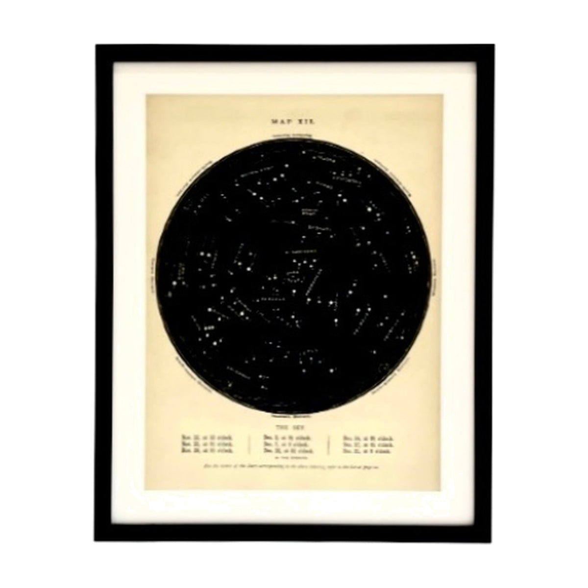Astrology Map XII, framed art
