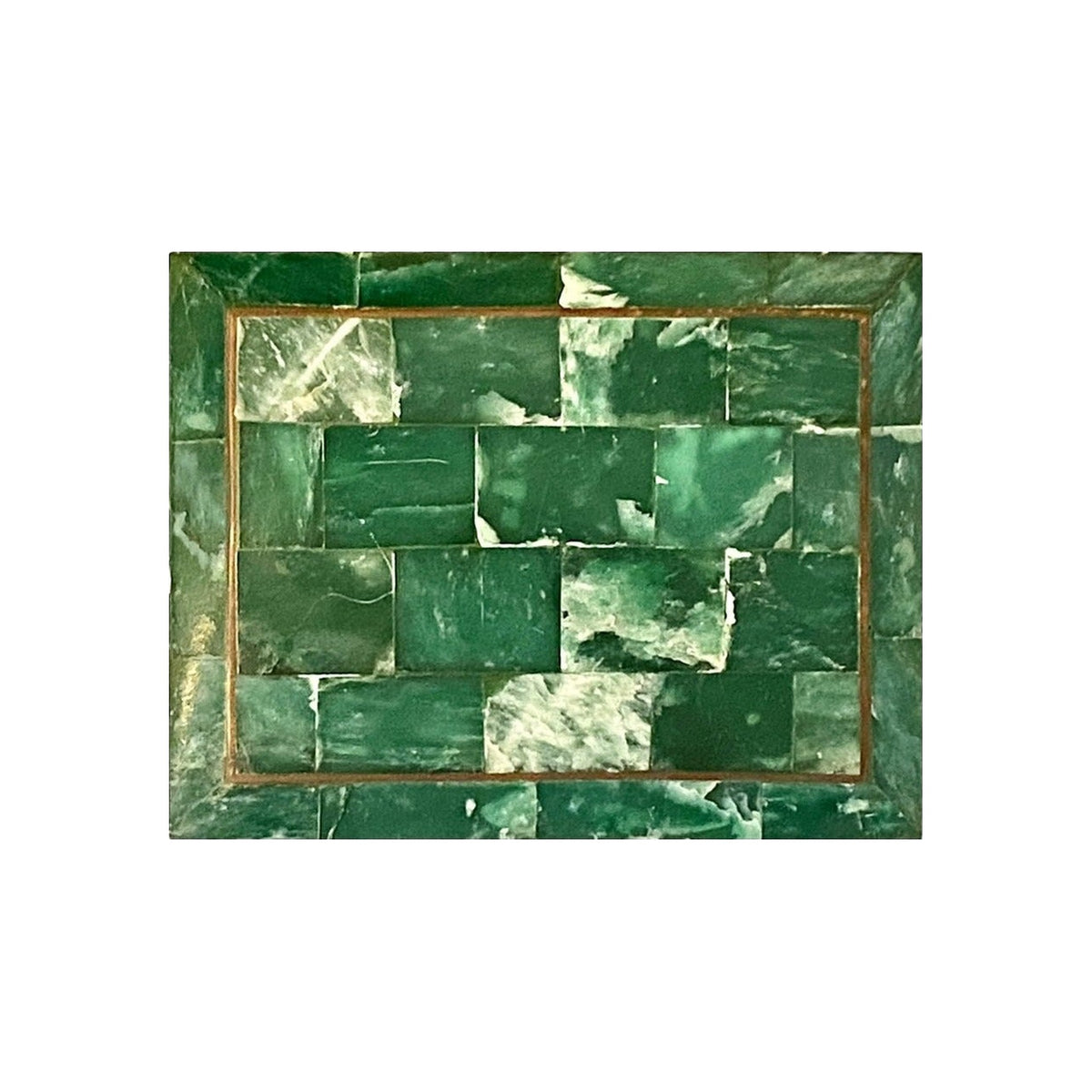 Vintage Malachite Tessellated Box on a white background