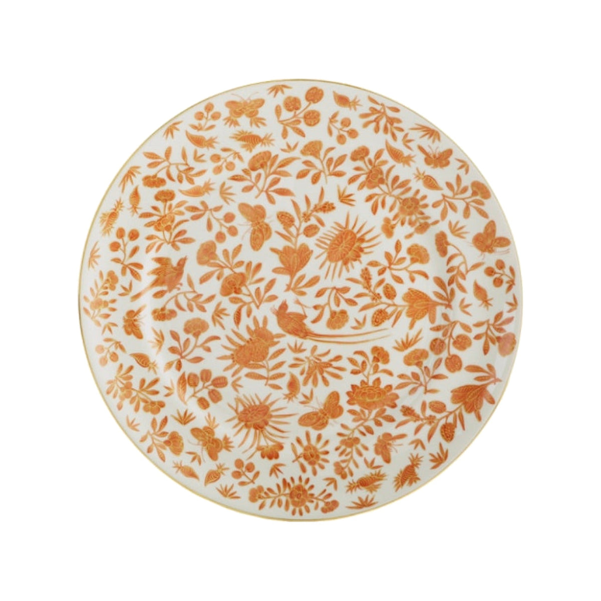Sacred Bird & Butterfly Dinner Plate, shown on a white background