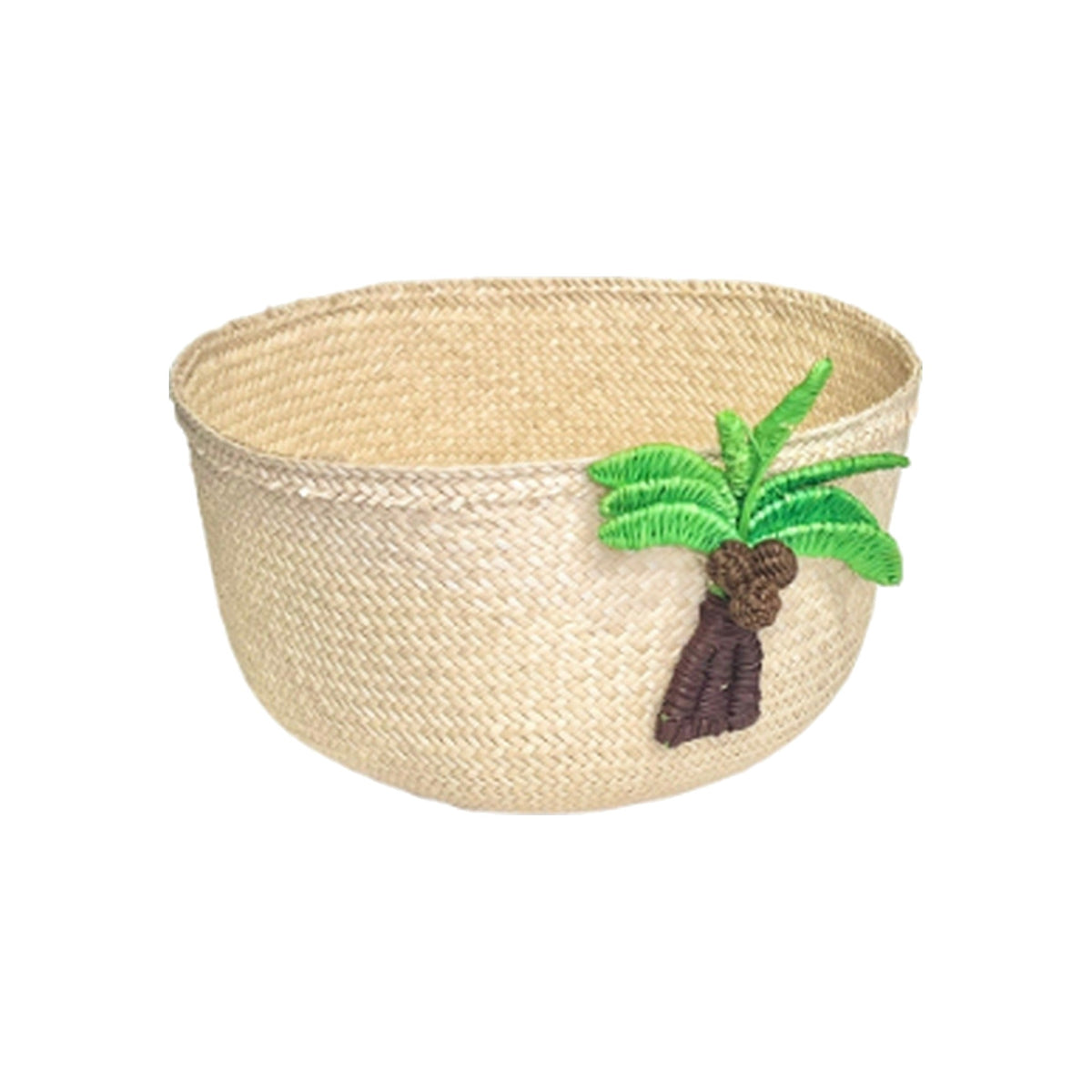 Iraca Raffia Palm Basket, shown on a white background