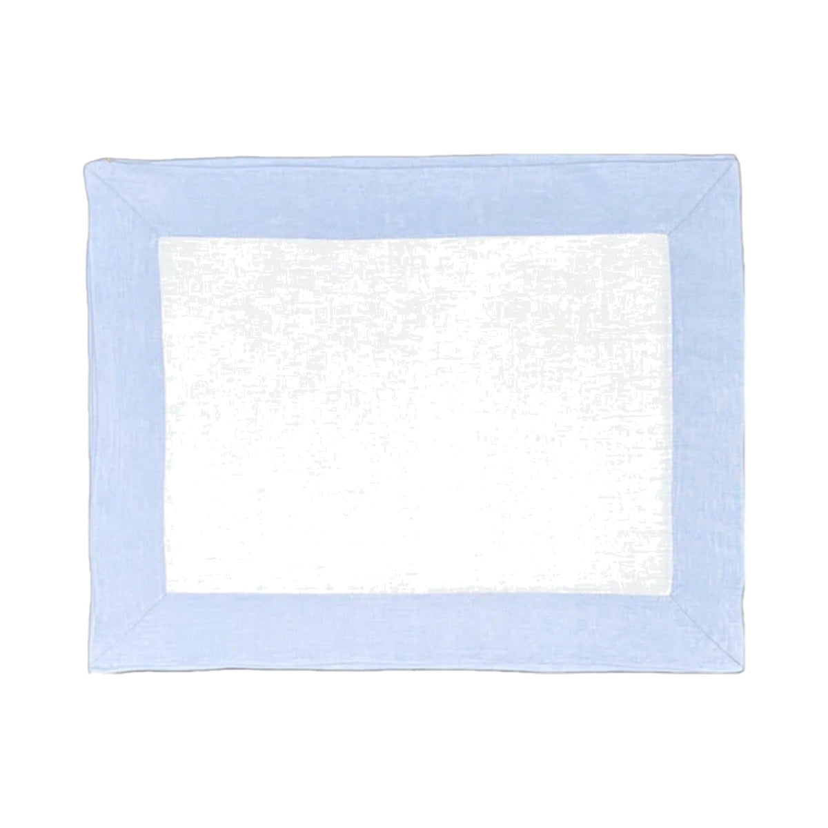 White Linen Placemat With Blue Border, Set of 4, shown on a white background