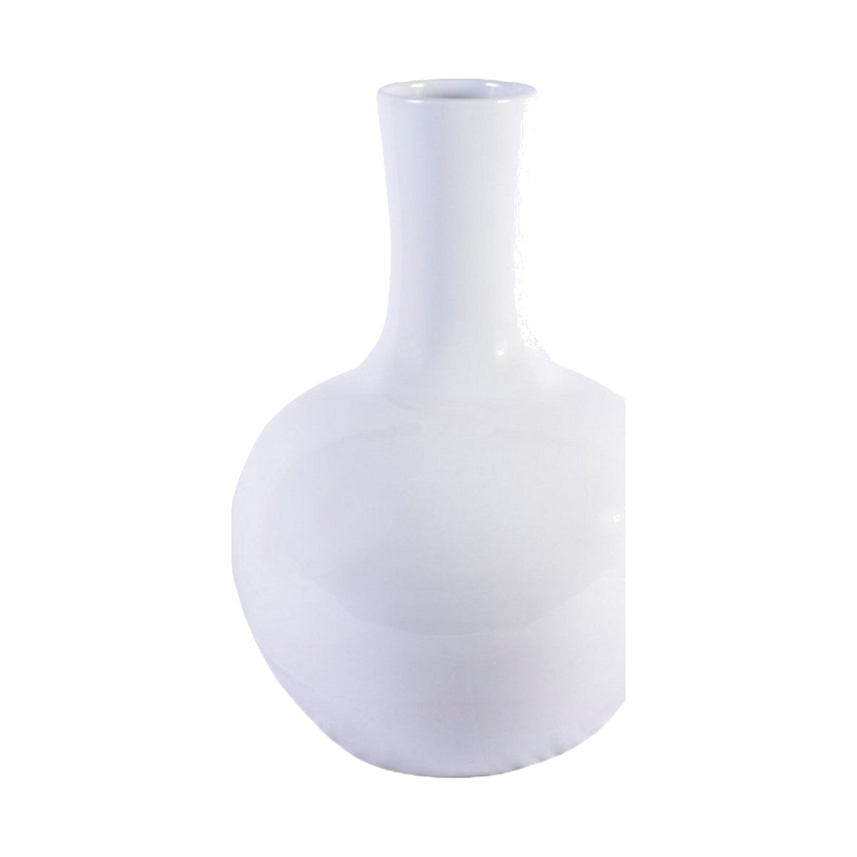 Large White Globular Vase on a white background