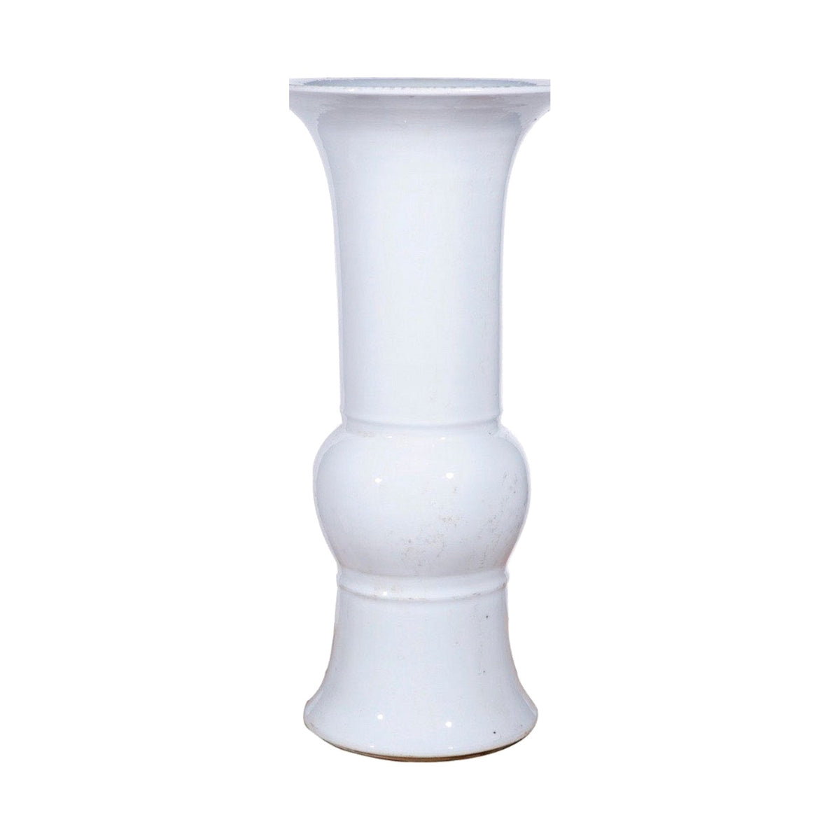 Tall White Bouquet Vase on a white background