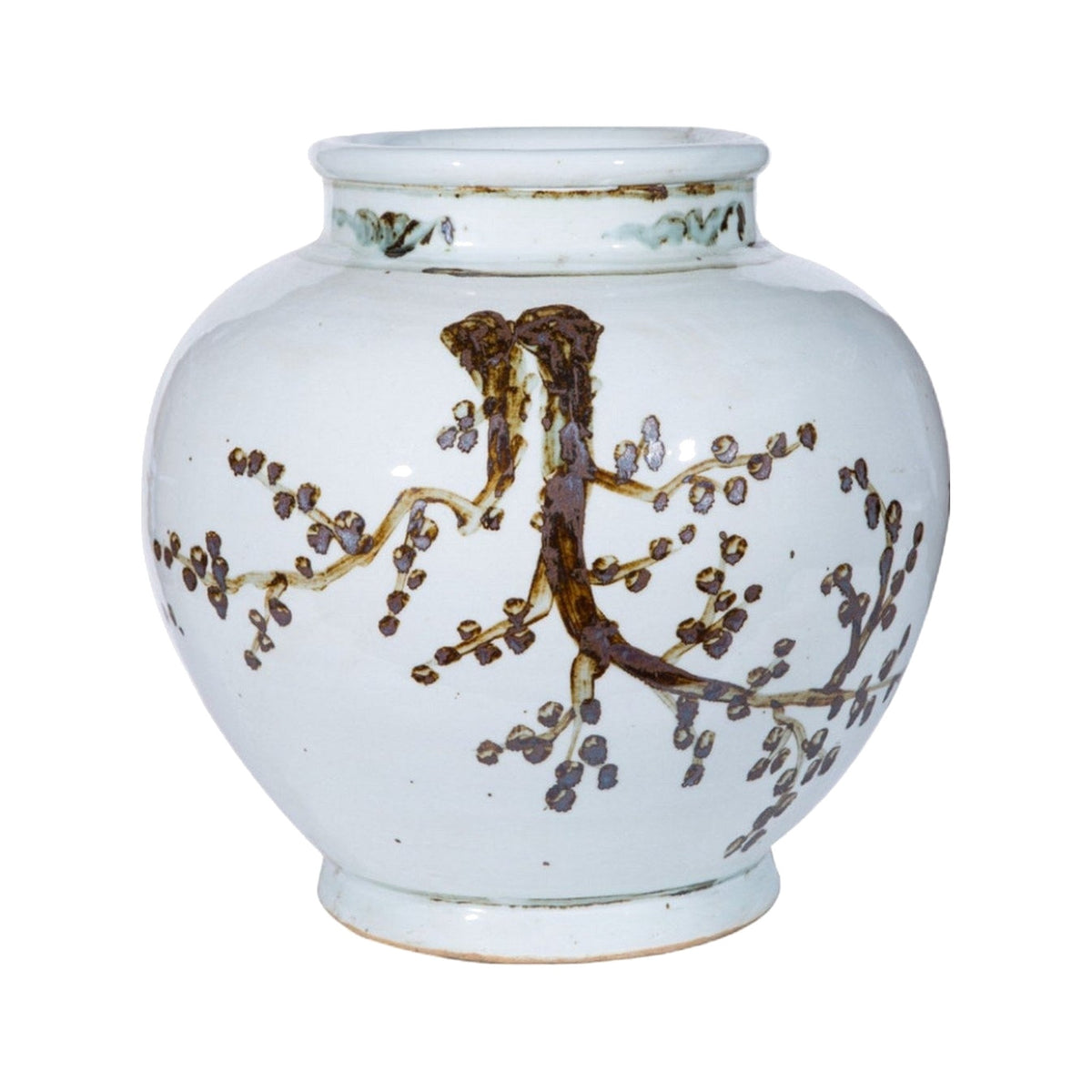 Rusty Brown Weeping Plum Jar on a white background