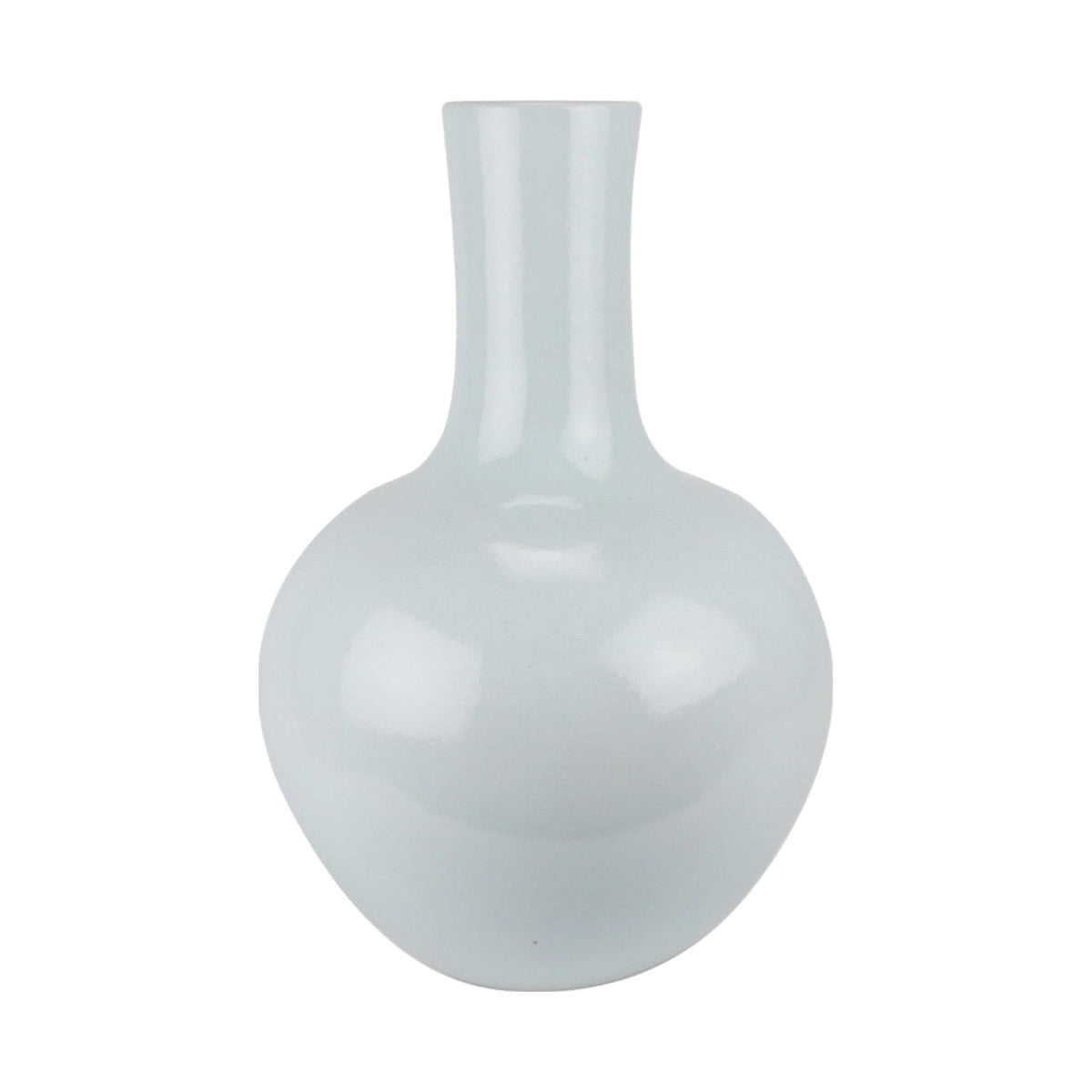 Icy Blue Globular Vase on a white background