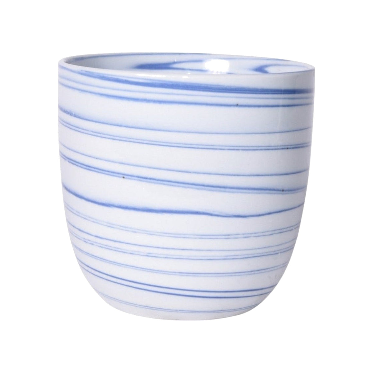 Marble Blue Porcelain Orchid Pot on a white background