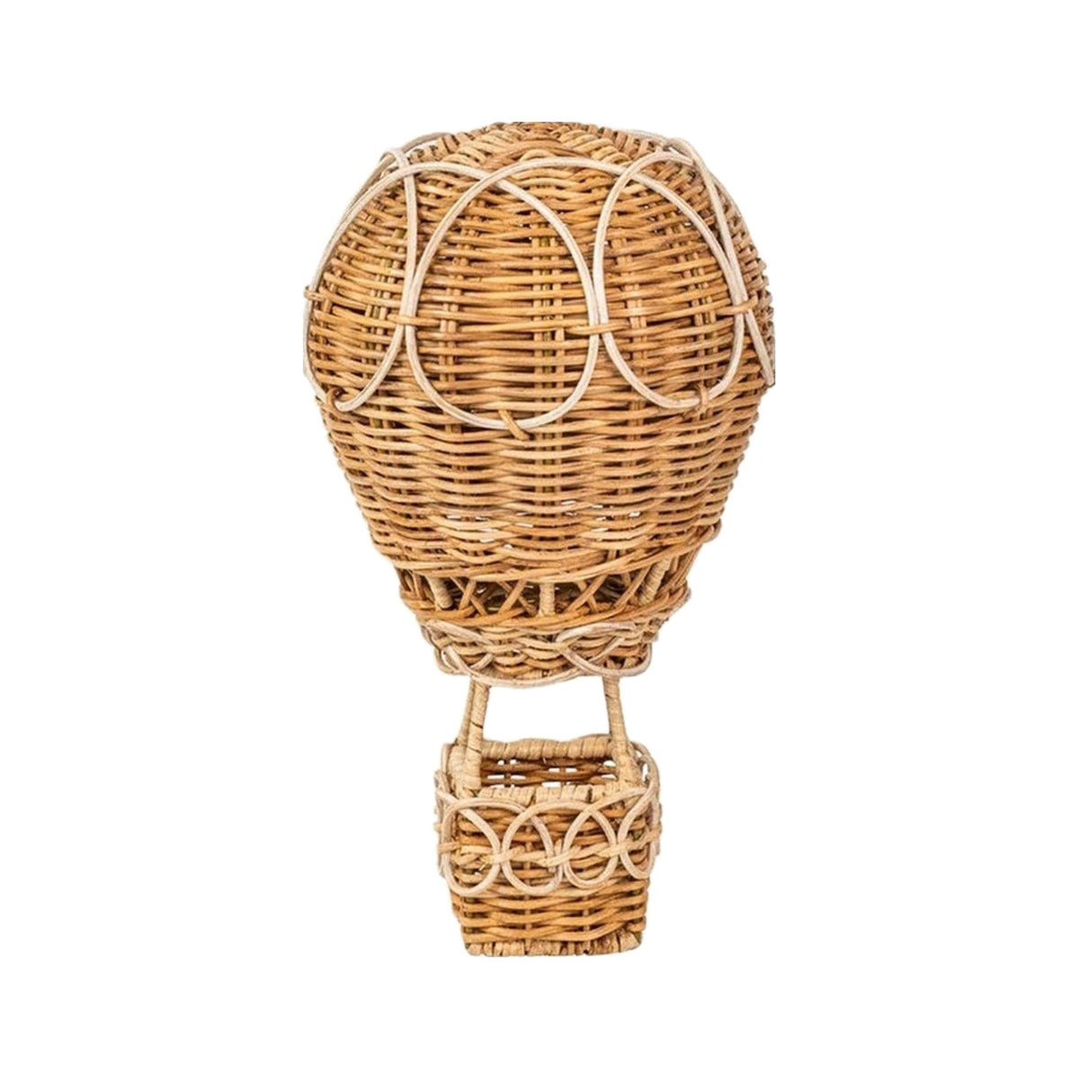 Small Provence Rattan Hot Air Balloon on a white background
