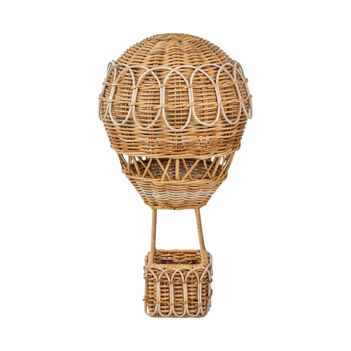 Medium Provence Rattan Hot Air Balloon on a white background