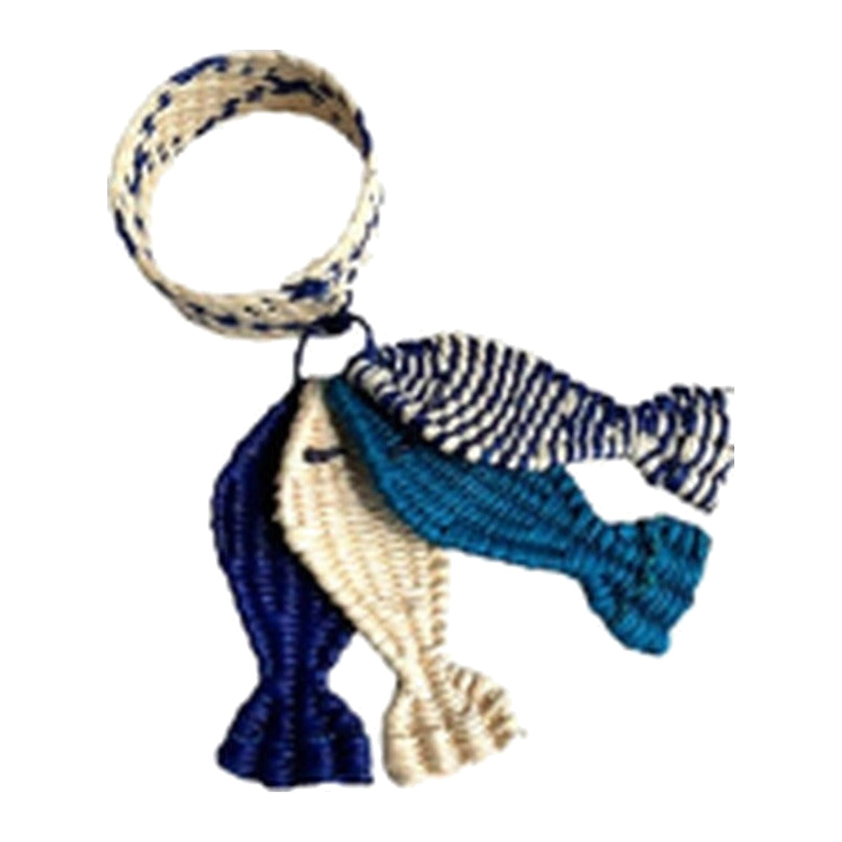 Blue Fish Napkin Ring, Set of 4, shown on a white background
