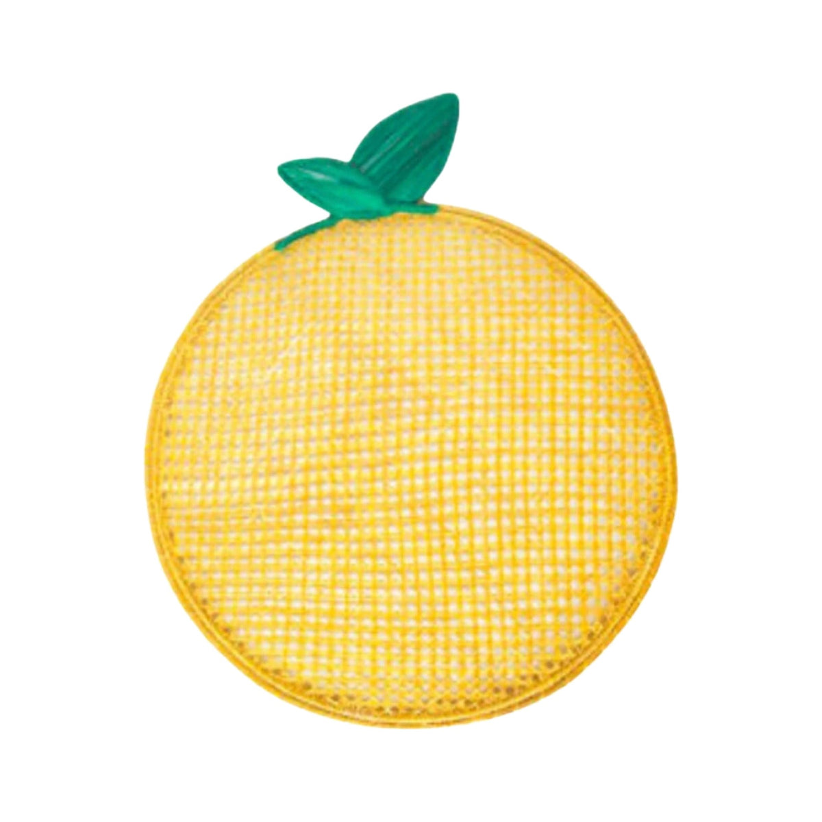 Handwoven Lemon Placemat, shown on a white background