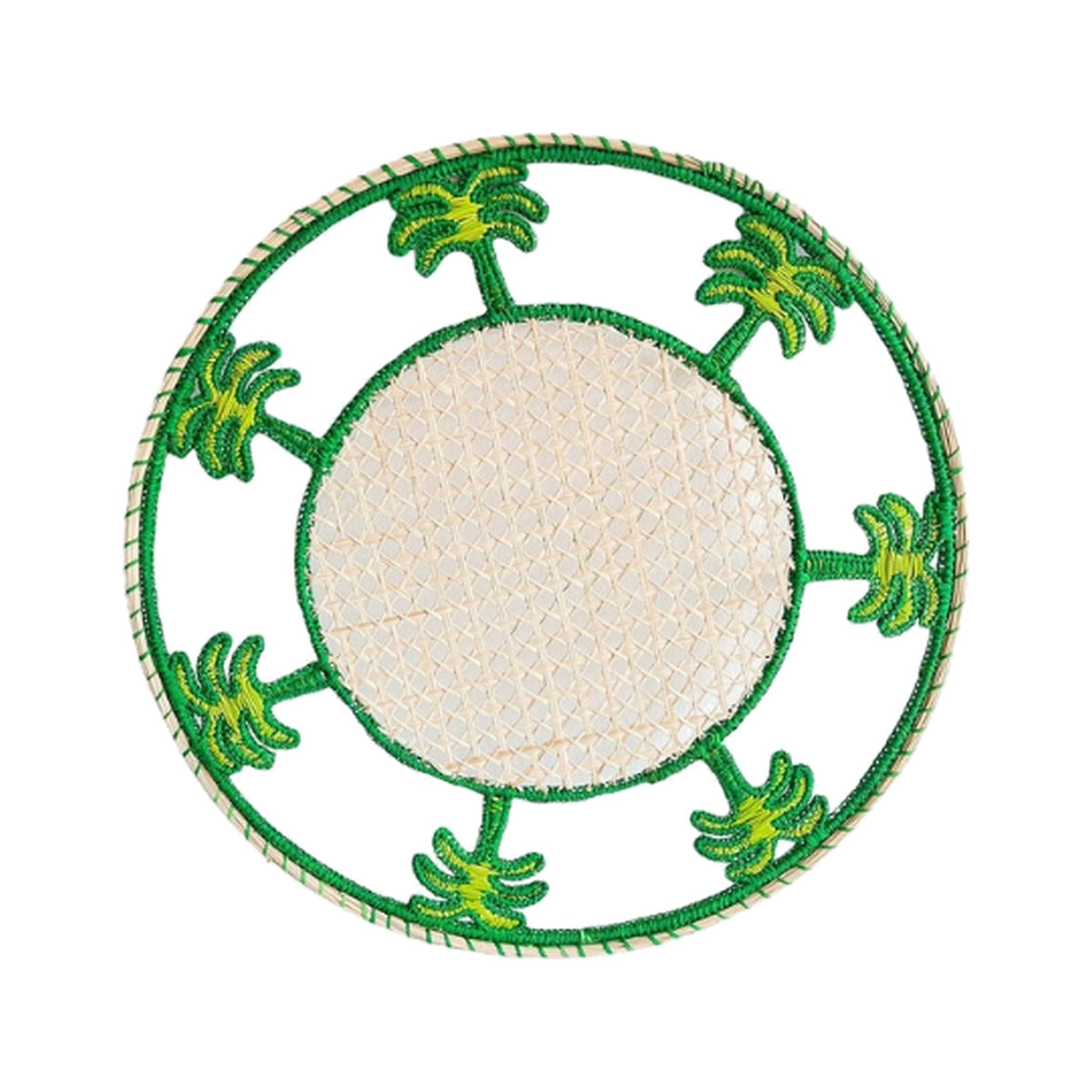 Handwoven Iraca Palm Tree Placemat, shown on a white background
