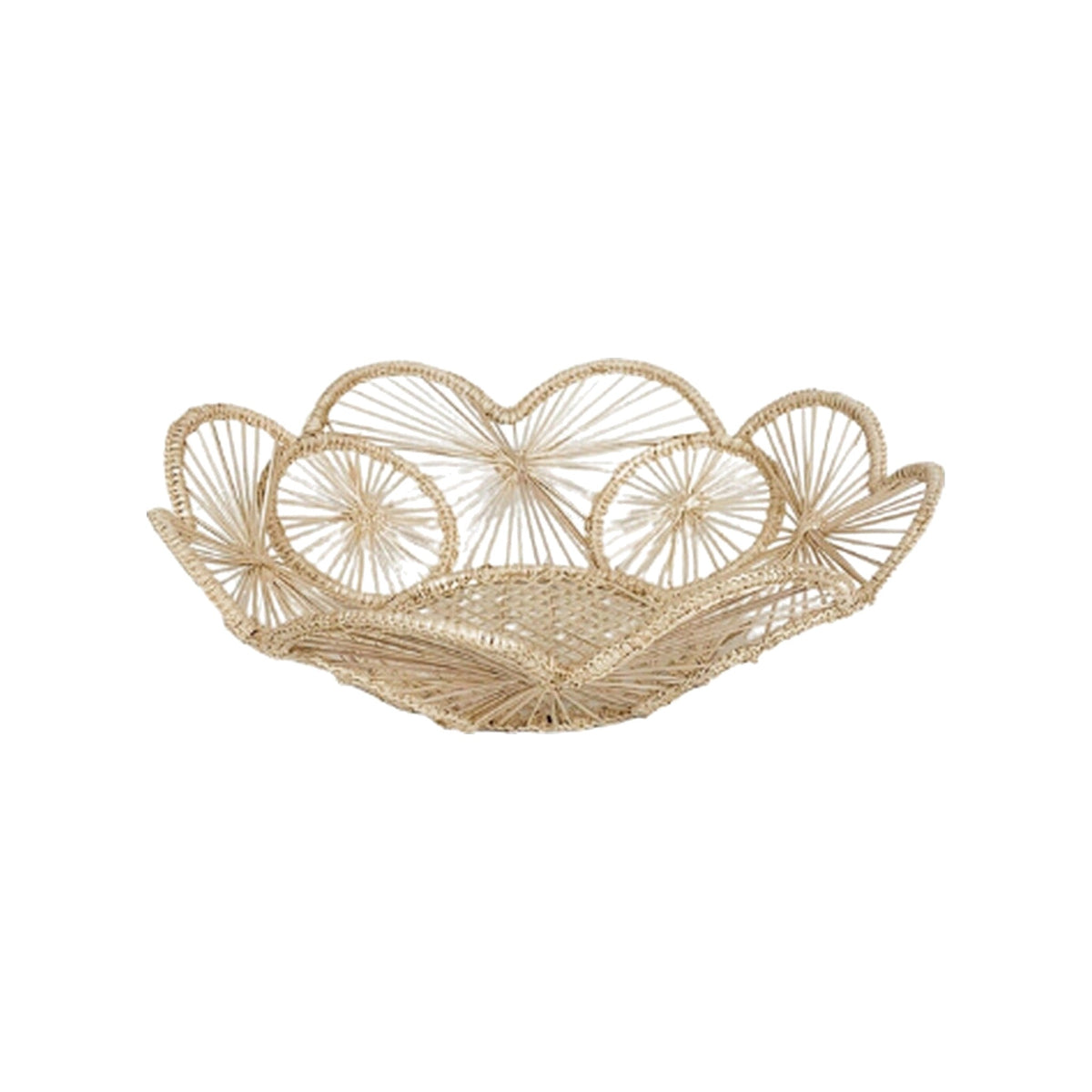 Petals Iraca Bread Basket, shown on a white background